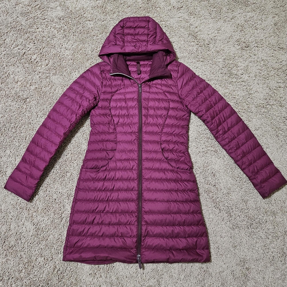 Lululemon Pack It Down Long Marvel Purple Puffer Jacket Size 4
